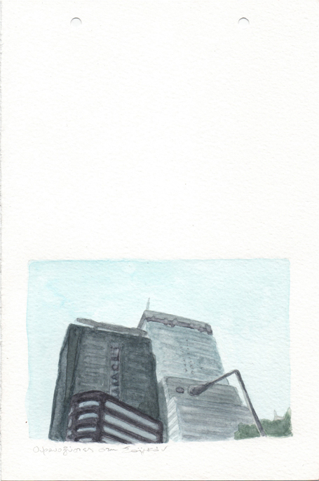 Skyscrapers in Saigon, pencil and watercolours on paper, 22,8 x 15 cm, 2017 